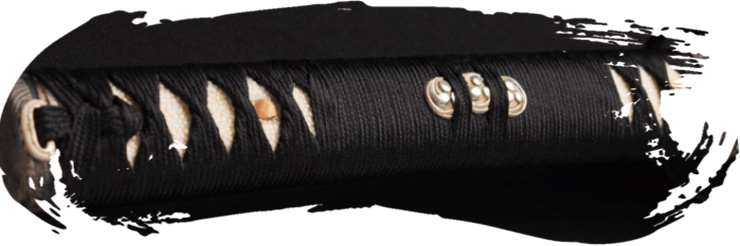 Tsuka de seda negra con Katatemaki e hishigami